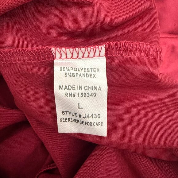 PeachPuff Burgundy Satin Slip Dress | Deep U Back | Curve Hugging | Size L - Picture 8 of 9